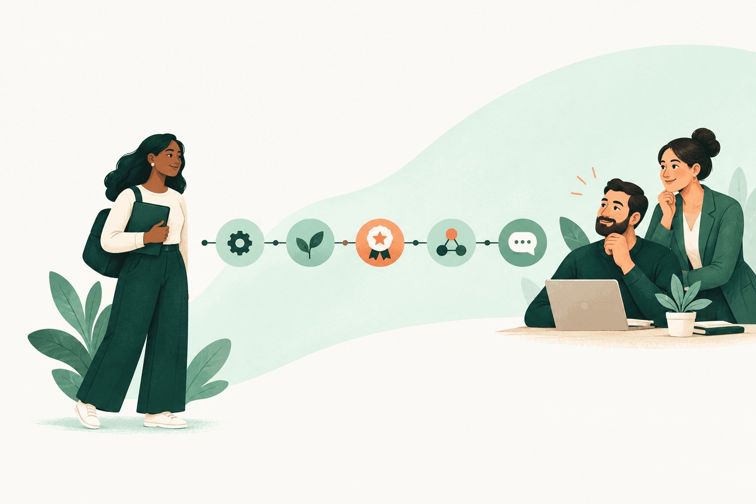 A prepared candidate connecting with an employer through verified skills and evidence